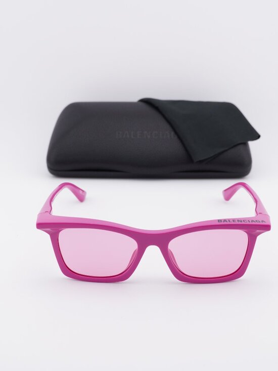 Balenciaga BB0099S 003 Rectangle Sunglasses - Violet / Pink main image 6